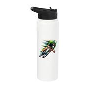 SPRINT VERS LA VICTOIRE SOUS LE MAILLOT DE COULEUR VERT Stainless Steel Insulated Water Bottle