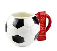 SPRINTIGO Mug Foot avec écharpe Espagne, Idée Cadeau Fan de Foot, 3D Tasse de Football, 700 ml Grand Mug Ballon, pour Supporters Espagnols