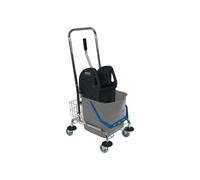 SPRINTUS Chariot de nettoyage 1 seaux de 27 l, presse, corbeille tube d’acier