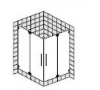 SPRINZ agate R Plus Douche d'angle sur mesure avec portes battantes et panneaux latéraux affleurants, dimensions jusqu'à : 1000x1000x2000mm, AR10.0SOM, Cabines de douche: Ferrures : surface spéciale, 