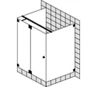 SPRINZ Omega cabine en U sur mesure avec porte battante ou porte avec panneau latéral affleurant, dimensions jusqu'à : 1000x1000x2000mm, O11.2CHM, Cabines de douche: Pièces de montage : Chrome, type v