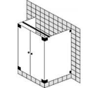 SPRINZ Omega cabine en U sur mesure avec portes battantes, dimensions jusqu'à : 1000x1000x2000mm, O19.2CHM, Cabines de douche: Pièces de montage : Chrome, type verre : lumière cristalline avec SpriCle