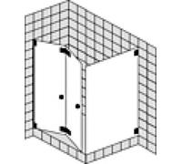SPRINZ Omega Plus, porte pliante d'angle de douche sur mesure avec paroi latérale, dimensions jusqu'à : 1400x1400x2000mm, O45.5CH, Cabines de douche: Pièces de montage : Chrome, type verre : lumière c
