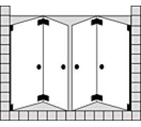 SPRINZ Omega Plus portes pliantes battantes sur mesure pour niche, dimensions jusqu'à : 1200x2000mm, O43.2CH, Cabines de douche: Pièces de montage : Chrome, type verre : lumière cristalline avec SpriC