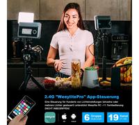 Sprite 15C Panneau Led Photo Lumiere Portable Rvb Lampe Vidéo Rgb Video Light 2800-6800K Avec Connexion Cold Shoe,Batterie Externe,Cri95+ Pour Caméra Dslr,Streaming,Youtube,Tiktok[Z3035]