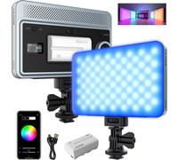 Sprite 15C Panneau Led Photo Lumiere Portable Rvb Lampe Vidéo Rgb Video Light 2800-6800K Avec Connexion Cold Shoe,Batterie Externe,Cri95+ Pour Caméra Dslr,Streaming,Youtube,Tiktok[Gopro3218]