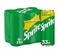 SPRITE - Boisson gazeuse rafraîchissante à la saveur unique - Pack de 6 canettes sl e 33 hacune - Idéal pour se désaltérer à tout moment de la journée - Vendu Par Unité
