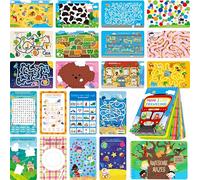 SpriteGru 2 Blocs de Jeux de Voyage, 61 Jeux d'Activités Effaçables à Sec, Livre Réutilisable et Effaçable, Jeux de Réflexion Amusants, Jouet Educatif et Outil d'apprentissage Intéressant
