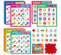 SpriteGru Jeu de Bingo de l'alphabet, Jeu de Bingo des majuscules/minuscules/Chiffres ABC et 123 pour Les Enfants de 4 à 8 Ans, Parfait pour la Salle de t la Maison.