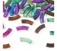Spritewelry 30 breloques acryliques de couleurs mélangées en forme de tube incurvé pour la fabrication de bracelets