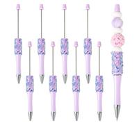 Spritewelry 8 stylos perlés avec perles à enfiler et strass - Stylos à bille en plastique pour DIY - Stylos à bille avec tige en plastique - Stylos à encre noire pour décorations de stylos DIY