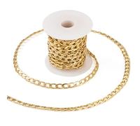 Spritewelry Chaîne à maillons torsadés en aluminium plaqué or non soudée avec bobine pour la fabrication de bijoux 10 x 6 x 1,6 mm 5 m