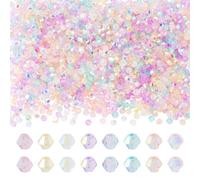 Spritewelry Lot de 1 280 perles d'espacement bicônes à facettes de couleur pastel pour loisirs créatifs, bracelets, colliers, bijoux, 4 à 4,5 mm