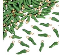 Spritewelry Lot de 100 pendentifs en alliage émaillé en forme de piment rouge, accessoires pour bijoux, bracelets, boucles d'oreilles, colliers, bricolage, trou de 2 mm, Mixed, Laiton, Pas de gemme