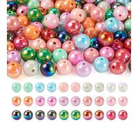 Spritewelry Lot de 120 perles rondes en acrylique arc-en-ciel colorées pour loisirs créatifs, stylos, bracelets, colliers, bijoux, 15,5 à 16 mm