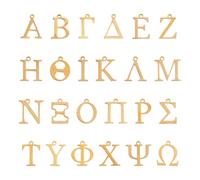 Spritewelry Lot de 24 breloques en acier inoxydable avec lettres de l'alphabet grec ancien de A à Z pour verre à vin, bracelet, boucles d'oreilles, collier, fabrication de bijoux, loisirs créatifs