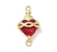 Spritewelry Lot de 4 breloques en forme de cœur sacré en forme de cœur avec croix en verre pour la Saint-Valentin, la fabrication de bijoux, Métal