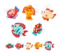 Spritewelry Lot de 5 breloques en verre soufflé en forme d'animaux marins - 24 à 38 mm - Pour fabrication de colliers, bracelets, colliers, boucles d'oreilles, bijoux