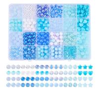 Spritewelry Lot de 593 perles rondes opaques en cristal acrylique de 8 mm pour la fabrication de bijoux, colliers, cordons - Bleu