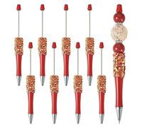 Spritewelry Lot de 8 stylos à bille en plastique à paillettes et strass pour bricolage, décoration, bureau, école - Brique réfractaire