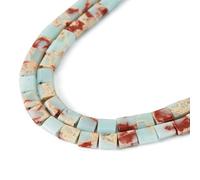 Spritewelry Miyuki Tila Lot de 1 fil de perles rectangulaires en jaspe aqua terra, à 2 trous, pour la fabrication de bracelets et de bijoux (vert clair)
