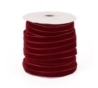 Spritewelry Ruban de velours vintage simple face 10 mm Brique réfractaire 45,7 m