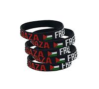 Spritumn-Home Bracelet en Caoutchouc Drapeau Palestinien Sport - Palestine Deux Couleurs 20X20X1,2CM (5PCS Noir)