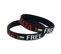 Spritumn-Home Bracelet en Caoutchouc Nouveau Bracelet Drapeau Palestinien Bracelet Drapeau Palestine Deux Couleurs Bracelet en Caoutchouc Sport 20X20X1,2CM (2PCS Noir)