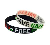 Spritumn-Home Bracelet en Caoutchouc Nouveau Bracelet Drapeau Palestinien Bracelet Drapeau Palestine Deux Couleurs Bracelet en Caoutchouc Sport 20X20X1,2CM (1xNoir+1xblanche)