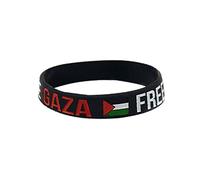 Spritumn-Home Bracelet en Caoutchouc Nouveau Bracelet Drapeau Palestinien Bracelet Drapeau Palestine Deux Couleurs Bracelet en Caoutchouc Sport 20X20X1,2CM (1PC Noir)