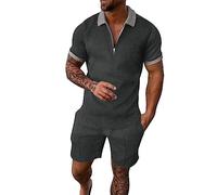 Spritumn-Home Ensembles Jogging Polo Ensemble Homme Survetement Jogging Homme Ensemble T-Shirt T-Shirt et Short et Pantalon Noir Homme pour Jogging Course Salle De Sport