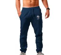 Spritumn-Home Pantalons Homme Été Lin Coton Chino Leger Respirant Taille Élastique Décontracté Pantalon Lin Hommes Été Chic Ample Pantalons de Vacances Plage d'été Vêtement Vêtements