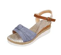 Spritumn-Home Sandales Et Nu-Pieds Femme Confortables Sandale Avec Boucle RéGlable Ete Respirantes Semelles éPaisses CompenséEs Chaussures Mode 35-43
