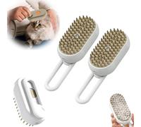 Spritz Defur Comb for Cats, Spritz Defur Comb, Celery Pets Steam Brush, 3 in 1 Water Cat Brush, Self Cleaning Steam Cat Brush, Grooming Brush for Removing Tangled and Loose Hair (2 pcs,White)