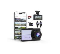 Sprleaf Caméra embarquée 4 canaux, caméra embarquée à 360° avec caméras avant et arrière, carte de 128 Go incluse, Wi-Fi 5G et contrôle par application, vision nocturne, WDR, mode stationnement 24