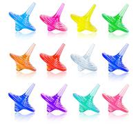 SPRMUD Lot de 12 toupies en acrylique pour enfants, en cristal coloré et brillant, pour garçons et filles, jeu en famille, fête, école, maternelle, cadeau, éducation