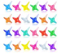 SPRMUD Lot de 24 toupies en acrylique pour enfants, en cristal coloré et brillant, pour garçons et filles, jeu en famille, fête, école, maternelle, cadeau, éducation