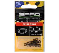 SPRO Mat Black Split Ring - Anneau pour leurres, Spring Anneaux à crochets Change, anneaux pour Angel Crochets, anneau de fixation