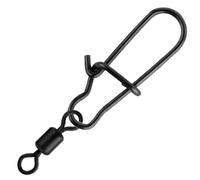 Spro Matt Black Easy Snap + Rolling Swivel - Snaps pour la pêche au Lancer, émerillons, Bas de Ligne pour brochet, Taille/capacité de Charge/Contenu de l'emballage : Taille 1 + 8/9 kg / 13 pièces