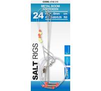SPRO Salt Rig 24 Bas de ligne de pêche plat avec booms en métal, 150 cm, fil principal de 0,60 mm, crochet Aberdeen, 3 bras latéraux pour la pêche en mer (8)