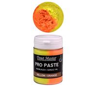 Spro Trout Master Pro Paste Pâte de truite flottante active aux UV pour un succès maximal de pêche, Appât de pêche à la truite pour grosse truite, truite bait (jaune et orange/garlic)