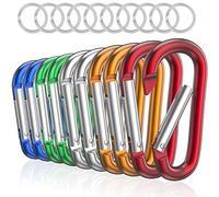 Sprookber 3” Aluminium D Mousqueton Porte lips avec Mousqueton à Ressort pour Porte-Clés, Paquet de 10