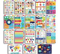 Sproutbrite 18 affiches éducatives pour les tout-petits - Décorations de salle de classe - Matériel de fournitures pour l'école à domicile - Décoration d'apprentissage préscolaire - Tableaux