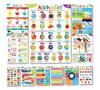 Sproutbrite Affiches éducatives pour tout-petits - Décorations de salle de classe - Fournitures de maternelle à la maison - Décoration d'apprentissage préscolaire - Affiche ABC - 11 tableaux pour