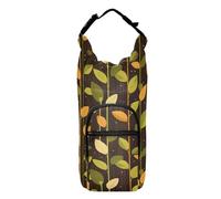 Sprouting Leafs Petit sac à bandoulière rayé avec porte-bouteille d'eau pliable avec cordon de serrage et porte-bouteille d'eau pour bouteilles d'eau de 50/61/81/1,2 l