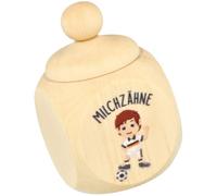 Spruchreif Boîte à dents de lait - Motif footballeurs Allemagne - En bois d'érable avec impression UV - Pour enfants, fans de football et cadeaux de fée des dents - 6 x 4 cm
