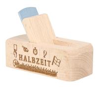 Spruchreif | Décapsuleur rabot « Halbzeit » | Décapsuleur en bois avec gravure des deux côtés | Cadeau pour les fans de football et les hommes | Décapsuleur rustique | 8,5 x 3,5 x 6 cm