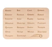 Spruchreif Planche à petit-déjeuner « Football ABC » - Planche pour enfant en bois de hêtre avec gravure - Idée cadeau pour les petits baby-foot - 22 x 15 x 1 cm - Coins arrondis - Fabriquée en
