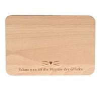 Spruchreif Planche à petit-déjeuner « Le ronronnement est la voix du bonheur » - En bois de hêtre - Motif chat - Cadeau pour les amis et propriétaires de chats - 22 × 15 × 1 cm - Durable