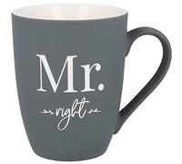 SPRUCHREIF · SOFT-TOUCH-Surface en silicone · Tasse avec gravure "Mr.right" · Gravé des deux côtés · Cadeau pour mari · Cadeau de mariage et de fiançailles · Saint-Valentin · Cadeau pour homme